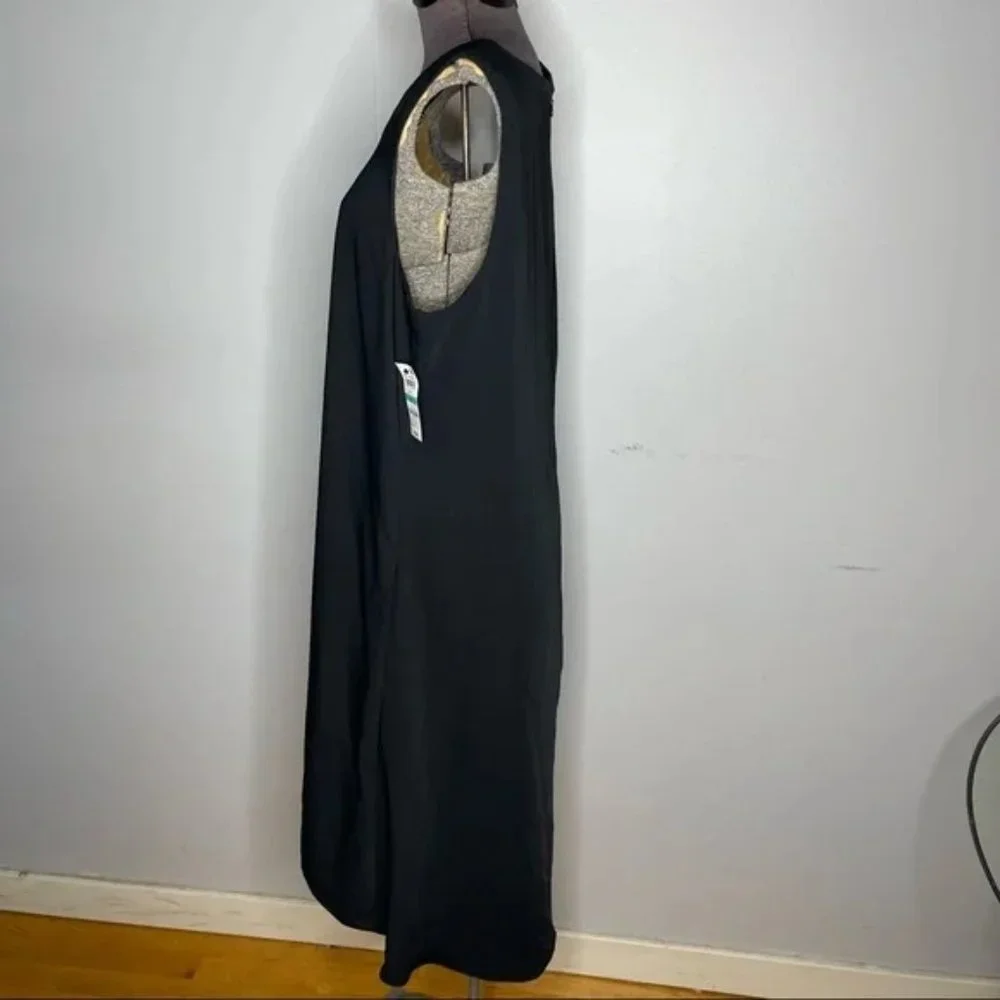 Black Sleeveless Dress with Keyhole Front Detail Size 16 - Picture 3 of 6
